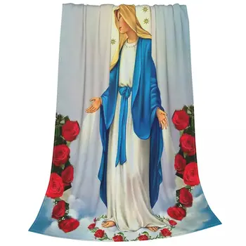 Одеяло Иисуса Девы Марии, Бархатный текстильный декор, христианское католическое многофункциональное теплое покрывало для дивана, Офисное покрывало