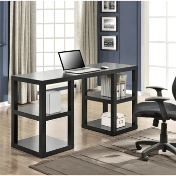 Опоры, Компьютерный стол с двойной подставкой, Черная Офисная мебель, Офисные Столы, Рабочий стол, Компьютерные столы
