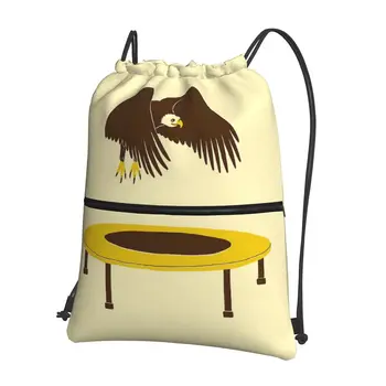 Орел на батуте, портативные рюкзаки, сумка на шнурке, многофункциональный комплект с завязками, карманные сумки для мелочей для школьников