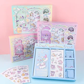Оригинальное издание Sanrio Unicorn Cinnamoroll Handbook Set Guka Sticker High Beauty Cartoon Cute Girl Heart Сделай сам