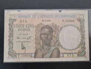 Оригинальные банкноты французской Западной Африки 1953 года номиналом 25 франков (Fuera De uso Ahora Collectibles)