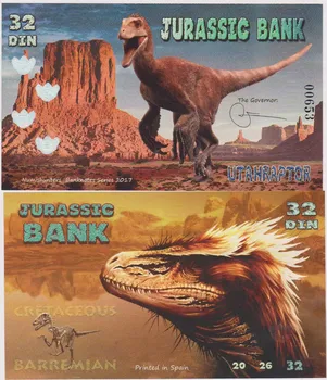 Оригинальные полимерные деньги из серии динозавров юрского периода, пластиковые банкноты, совершенно новые
