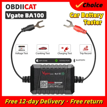 Оригинальный тестер автомобильного аккумулятора Vgate BA100 12V Monitor Bluetooth 4.0 Car Battery Assistant Работа с iOS и Android Battery Helper