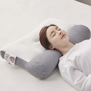 Ортопедическая подушка с обратным вытяжением Защищает шейный позвонок и помогает уснуть, одинарную подушку для шеи можно стирать в машине 48x74 см