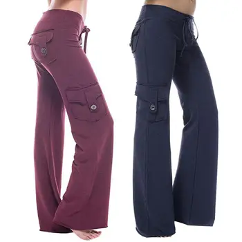 Осенние женские брюки-стрейч с несколькими карманами на пуговицах, облегающие спортивные брюки, брюки-стрейч на пуговицах, облегающие спортивные брюки