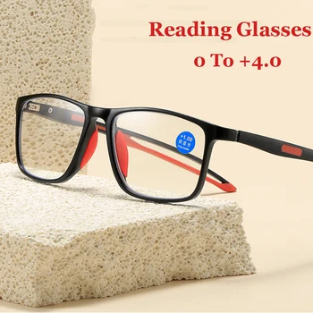 Очки для Пресбиопии с защитой От синего Света, Спортивные Очки Для чтения в Оправе TR90, Оптические Очки Для Дальнозоркости По Рецепту, Очки с Диоптриями от 0 до + 4,0