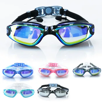 Очки для плавания Очки для бассейна для взрослых, противотуманные очки для мужчин и женщин, оптические водонепроницаемые очки для плавания с защитой от ультрафиолета с затычками для ушей