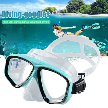 Очки для подводного плавания с панорамным обзором 180, Плавательные очки с регулируемой длиной, маска для дайвинга из закаленного стекла, Ударопрочная для мужчин и женщин