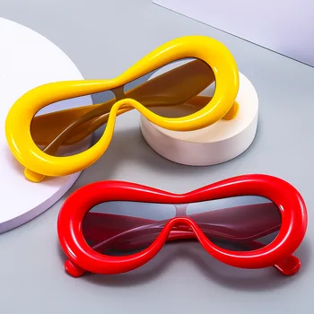 Панк Цельные Солнцезащитные Очки Goggle New Y2K Luxury Brand Солнцезащитные Очки Женская Мода Большая Оправа Мужские Забавные Вечерние Очки Gafas Mujer