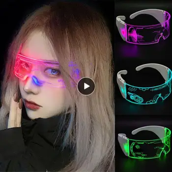 Перезаряжаемые светящиеся очки 7-цветные светодиодные очки с медленной сменой цвета Музыкальный фестиваль в баре KTV Футуристическая технология Красочные очки