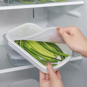 Пластик для холодильника большой емкости из пищевого пластика с крышкой, разделитель для фруктов, Герметичный ящик для хранения, Морозильная камера, Кухонные принадлежности