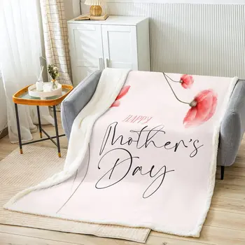 Плед на тему Дня матери для женщин Декор комнаты матери и бабушки Розовый Цветочные ботанические одеяла Романтический розовый