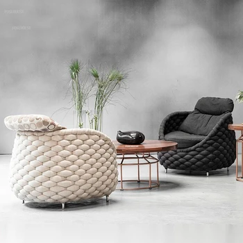 Пляжные стулья из скандинавского ротанга, уличная мебель для виллы во дворе, Легкий Роскошный диван для отдыха, Дизайнерский журнальный столик, уличные стулья