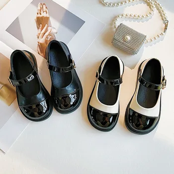 Повседневная кожаная обувь для девочек, черная обувь принцессы для девочек, обувь для малышей, Обувь для девочек туфли для девочки Zapatos Niña