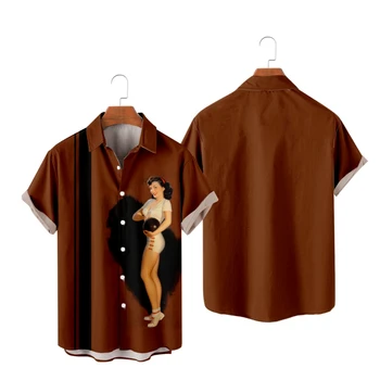Повседневные рубашки для мужчин с красивым принтом, рубашки с коротким рукавом, летние топы для пляжного отдыха в гавайском стиле, дышащие