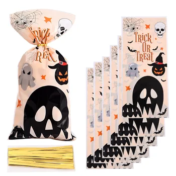 Подарочный пакет на Хэллоуин косплей реквизит анимация Праздничная вечеринка тыква призрак конфеты печенье мешок Детский подарочный пакет трюк или угощение 50шт