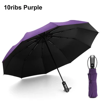 Полностью автоматический зонт Мужской Большой складной зонт от солнца с усиленной защитой от дождя и солнца с защитой от ультрафиолета Зонтик-зонт