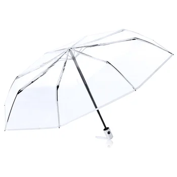 Полностью автоматический трехстворчатый прозрачный зонт Зонты открываются закрываются Мужские ветрозащитные женские