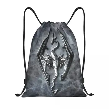 Пользовательские сумки для видеоигр Skyrim с завязками для тренировок, рюкзаки для йоги, мужские женские спортивные сумки для спортзала