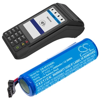 Портативный Аккумулятор для принтера Verifone BPK474-001 03-B V240m Plus 3GBWC Емкостью 3400 мАч/12.58 Втч Цвет Синий Вольт 3.70 В