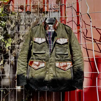 Портной Брандо, американский ретро-тяжеловес, холст с масляным воском, полевая куртка M65, мужская кожаная куртка Сафари средней длины