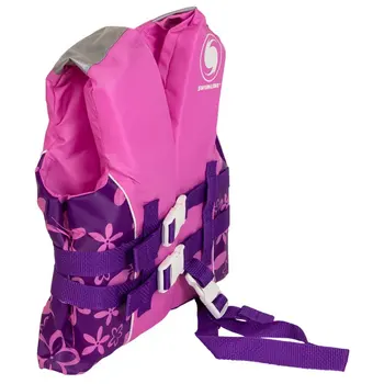 Прекрасный фиолетовый спасательный жилет в цветочек с ручкой - до 50 фунтов для детей и взрослых.