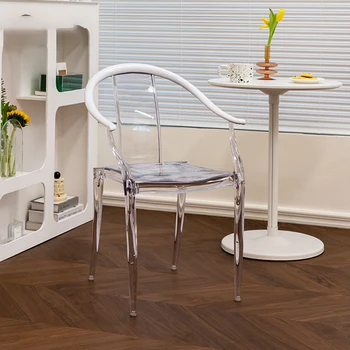 Прозрачный дизайн кухни Обеденные стулья для гостиной Эргономичные Современные Стулья для гостиной Пластиковая кухонная мебель Eetstoelen YX50DC