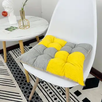 Простроченная подушка для сиденья во внутреннем дворике, Цветная квадратная подушка для стула, мягкая, утолщенная, нескользящая для домашнего офиса, кухонного дивана во внутреннем дворике