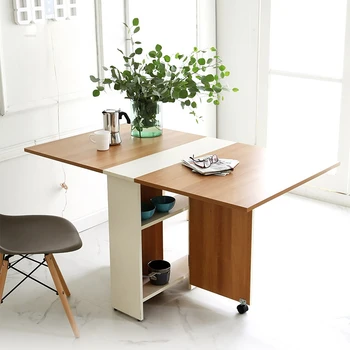 Простые деревянные обеденные столы Выдвижные столы для хранения в маленькой квартире Многофункциональный Кухонный Обеденный Стол Домашний Складной стол