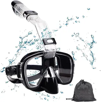 Профессиональные очки для дайвинга для взрослых и детей, маска для подводного плавания с маской и трубкой, складная дыхательная трубка, очки для плавания с обзором 180 градусов