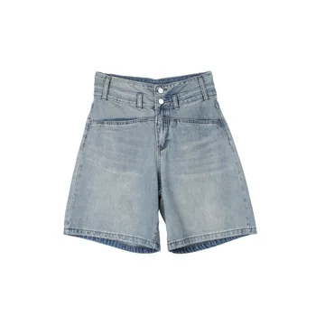 Расклешенные брюки Three Points Джинсовые шорты с высокой талией для женщин на лето