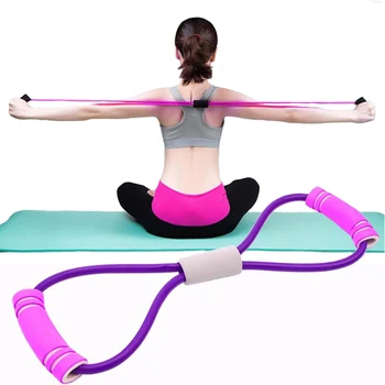 Резинка для йоги, фитнеса, 8 слов, Эспандер для груди, веревка, Тренировка мышц, Резиновая резинка для спортивных упражнений