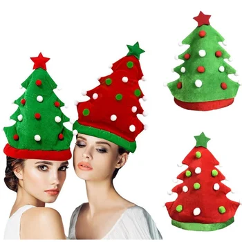 Рождественская шляпа, Красно-зеленые Колпаки для Рождественской елки, Рождественские украшения, Подарки на Рождество и Новый год 2023, Товары для дома и вечеринок Navidad