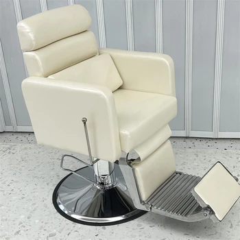 Роскошная Подставка для ног, Кожаное Кресло для парикмахерской, Откидывающееся Вращающееся Кресло для салона, Парикмахерское Оборудование, Мебель Cadeira De Barbeiro