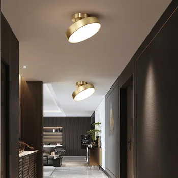 Роскошный потолочный светильник из черной меди в скандинавском стиле для гостиной, прикроватной тумбочки, спальни, прохода, коридора, освещения внутреннего крыльца, балкона
