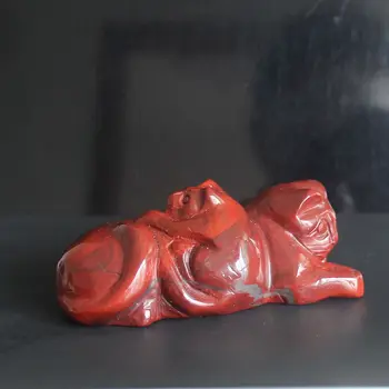 Ручная резьба драгоценный камень кристалл пламя яшма Мама и малыш кошка Фигурка Животное резьба статуя офис домашний декор 80 мм
