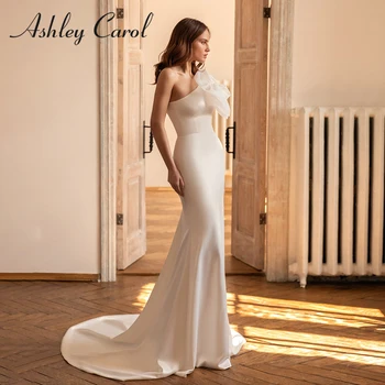 Свадебное платье Русалки Эшли Кэрол 2023, женское свадебное платье с 3D цветами на одно плечо, юбка Невесты со шлейфом, Свадебное платье Vestidos De Novia