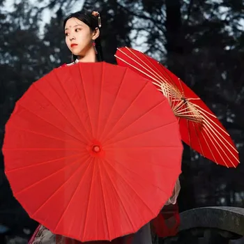 Свадебный Красный Зонт из промасленной бумаги Hanfu Umbrella Woman Свадебный шелковый зонтик в китайском стиле Paraguas Sombrilla