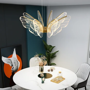 Светодиодная художественная люстра, подвесной светильник, современная новая креативная бабочка для столовой, гостиной, спальни, детской декоративной