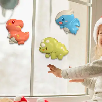 Сенсорная игрушка для ванны в форме динозавра, детские развивающие игрушки, мультяшная вращающаяся игрушка на присоске для 1-3 малышей и мальчиков