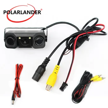 Система автоматической помощи при парковке PolarLander 2 В 1 CCD LED ИК камера заднего вида автомобиля ночного видения 2 датчика система парковочного радара Buzzel