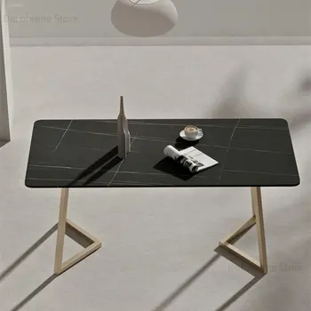 Скандинавская роскошь, современный минималистский обеденный стол из шифера, домашний столик для маленькой квартиры, Прямоугольный косметический столик для приема гостей, мебель для дома