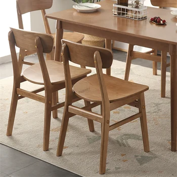 Скандинавские обеденные стулья Кухонная мебель Стул из массива дерева Мебель для дома Обеденный стул со спинкой Современный минималистичный дизайнерский стул