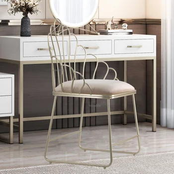 Скандинавский Легкий Роскошный Золотой стул из кованого железа, мебель для дома, простая современная Небольшая квартира, косметический столик для спальни, стулья