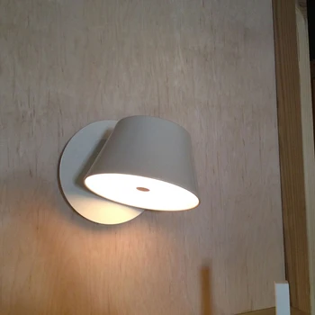 Скандинавский светодиодный настенный светильник с регулируемой головкой, Скандинавский дизайн, белый, оранжевый, для домашнего прохода, Прикроватная лампа для чтения в гостиничной спальне