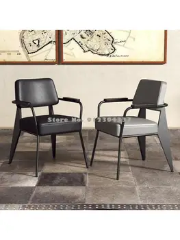 Скандинавский современный легкий роскошный обеденный стул с модной спинкой для отдыха, офисный стул для переговоров в американском ЛОФТЕ, железный дизайнерский стул