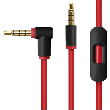 Сменный аудиокабель дистанционного управления для наушников Beats Studio, Executive, Mixer, Solo HD, Wireless и Pro (черный + красный)