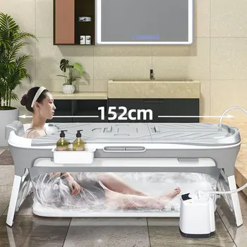 Современные Простые Переносные ванны Пластиковая Складная ванна для взрослых, гидромассажная ванна для всего тела, спа-массаж, Паровая баня для пота C