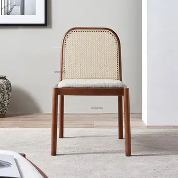 Современные обеденные стулья из ротанга Для кухонной мебели, бытовой стул для столовой, простое мягкое сиденье и спинка, обеденный стул для ресторана