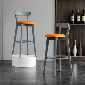 Современный минималистичный барный стол, стул, дизайнерские барные стулья из массива дерева для кухонной мебели, барные стулья с высокой спинкой в скандинавском стиле